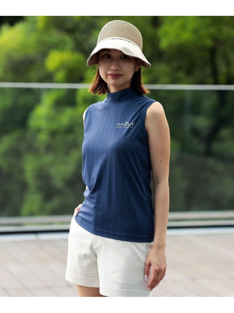 PURPLE LABEL / MONTAUK リボン モックネック シャツ(吸水速乾,UVカット) BEAMS GOLF PURPLE LABEL ビームス ゴルフ トップス カットソー・Tシャツ ピンク ホワイト ネイビー【送料無料】[Rakuten Fashion]
