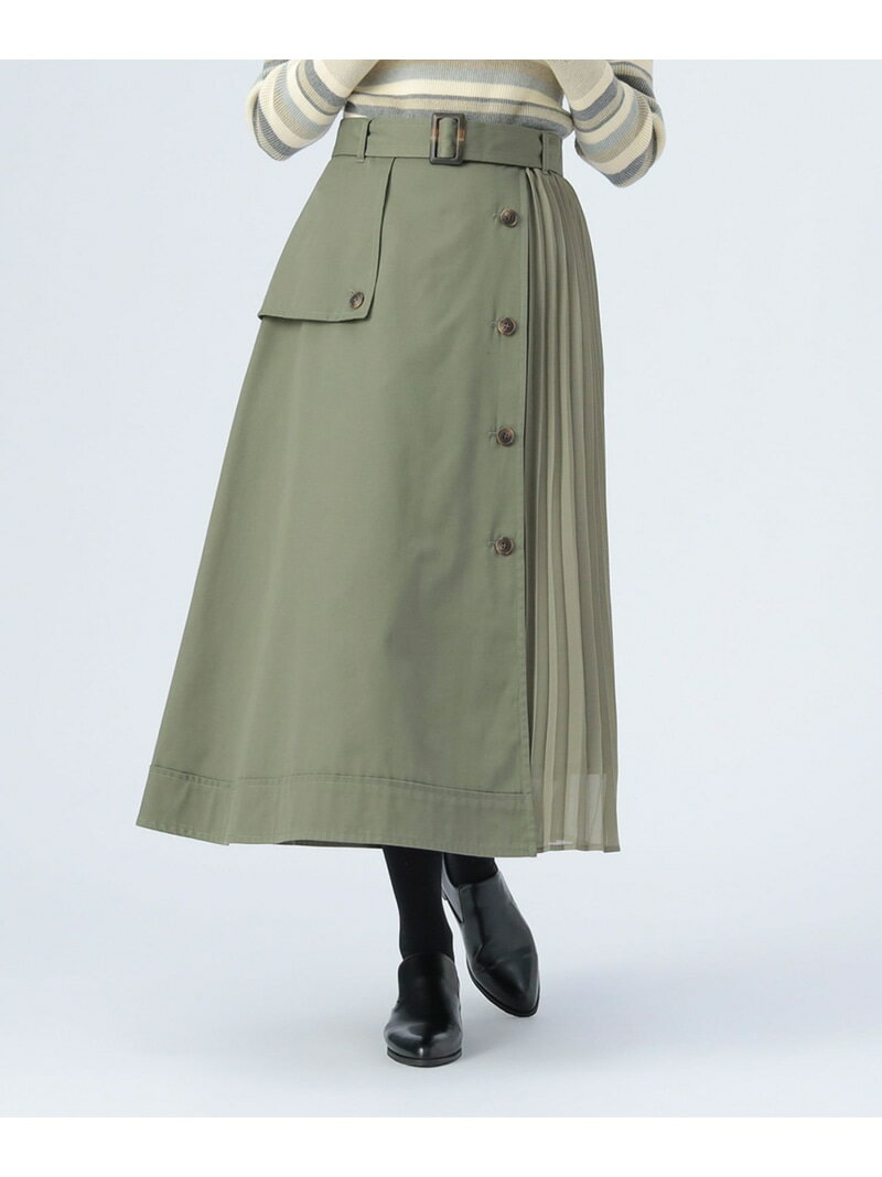 プリーツミックス トレンチスカート BEAMS HEART WOMEN ビームス ハート スカート ロング・マキシスカート ベージュ カーキグリーン ネイビー【送料無料】[Rakuten Fashion]のサムネイル