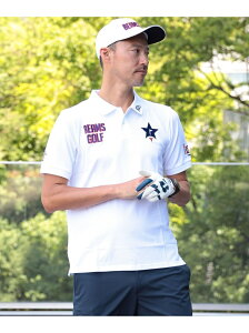 【UVカット・ストレッチ】＜MEN＞BEAMS GOLF ORANGE LABEL / スターフラッグツアー 鹿の子ポロシャツ BEAMS GOLF ORANGE LABEL ビームス ゴルフ 福袋・ギフト・その他 その他 ホワイト ネイビー【送料無料】[Rakuten Fashion]