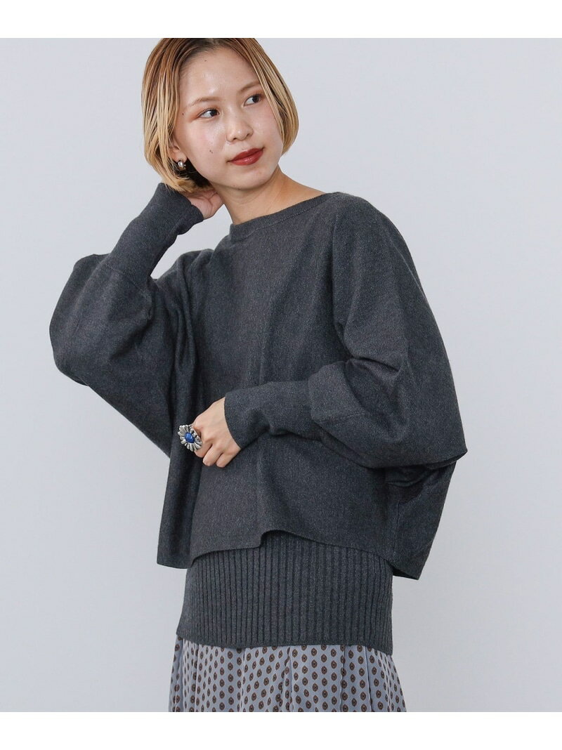 ビームス セーター レディース BEAMS HEART / ドルマン * リブ ニットプルオーバー セット BEAMS HEART WOMEN ビームス ハート トップス ニット グレー ベージュ グリーン【送料無料】[Rakuten Fashion]