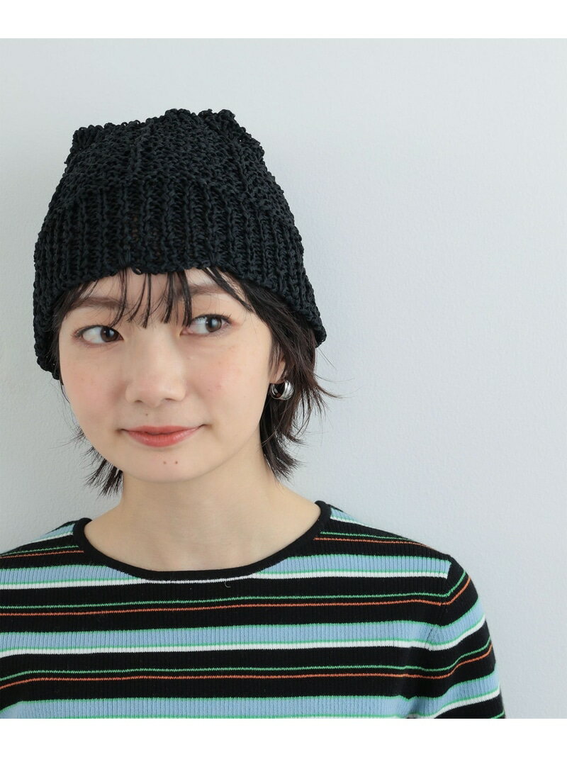 Ray BEAMS / クロシェ ニット帽 Ray BEAMS ビームス ウイメン 帽子 ニット帽 ビーニー ブラック ホワイト【送料無料】 Rakuten Fashion