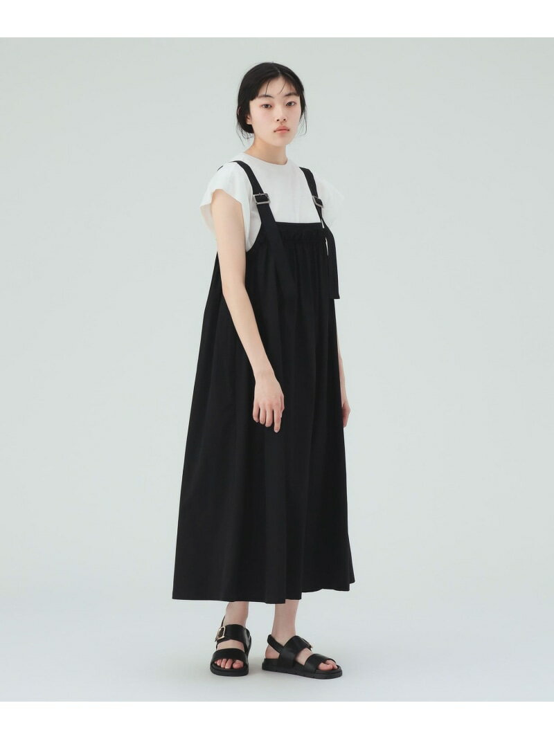 Rakuten - ギャザー ジャンパースカート BEAMS HEART WOMEN ビームス ハート ワンピース・ドレス その他のワンピース・ドレス ブラック グリーン ホワイト ベージュ【先行予約】*【送料無料】[Rakuten Fashion]
