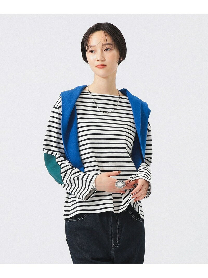 エルボーパッチ バスク BEAMS BOY ビームス ウイメン トップス カットソー・Tシャツ ホワイト【先行予約】*【送料無料】[Rakuten Fashion]