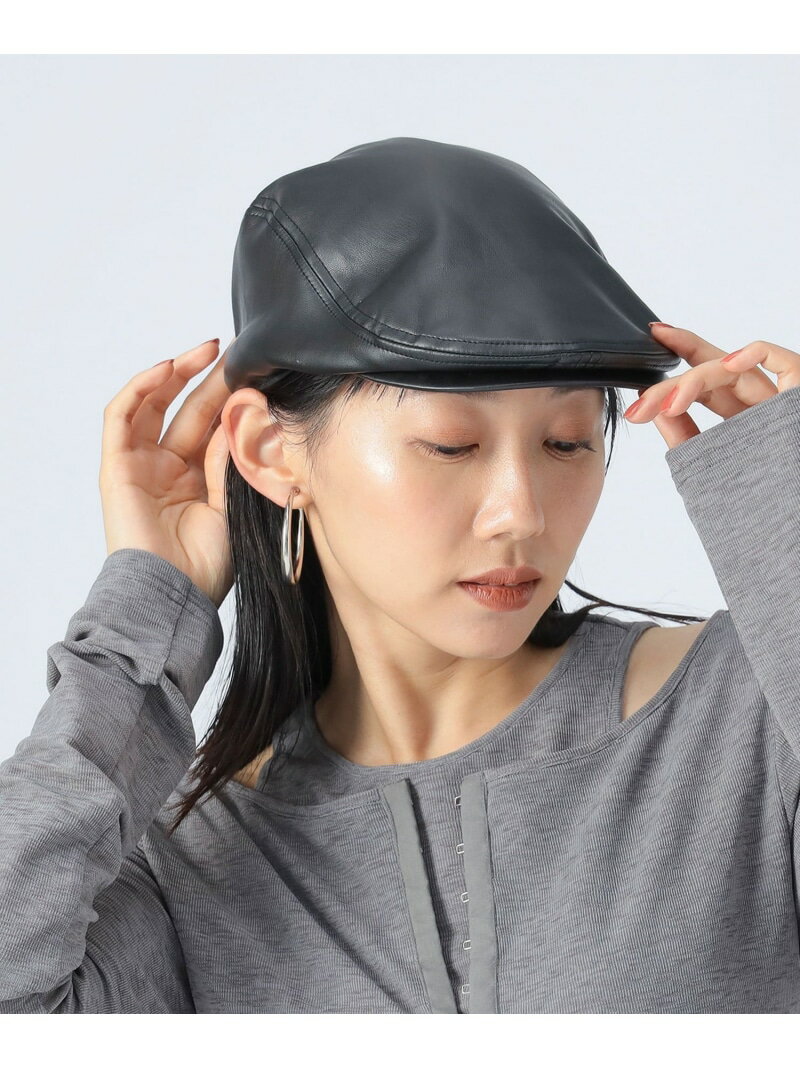 【SALE／40%OFF】フェイクレザー ハンチング BEAMS HEART WOMEN ビームス ハート 帽子 キャップ ブラウン ブラック【RBA_E】[Rakuten Fashion]