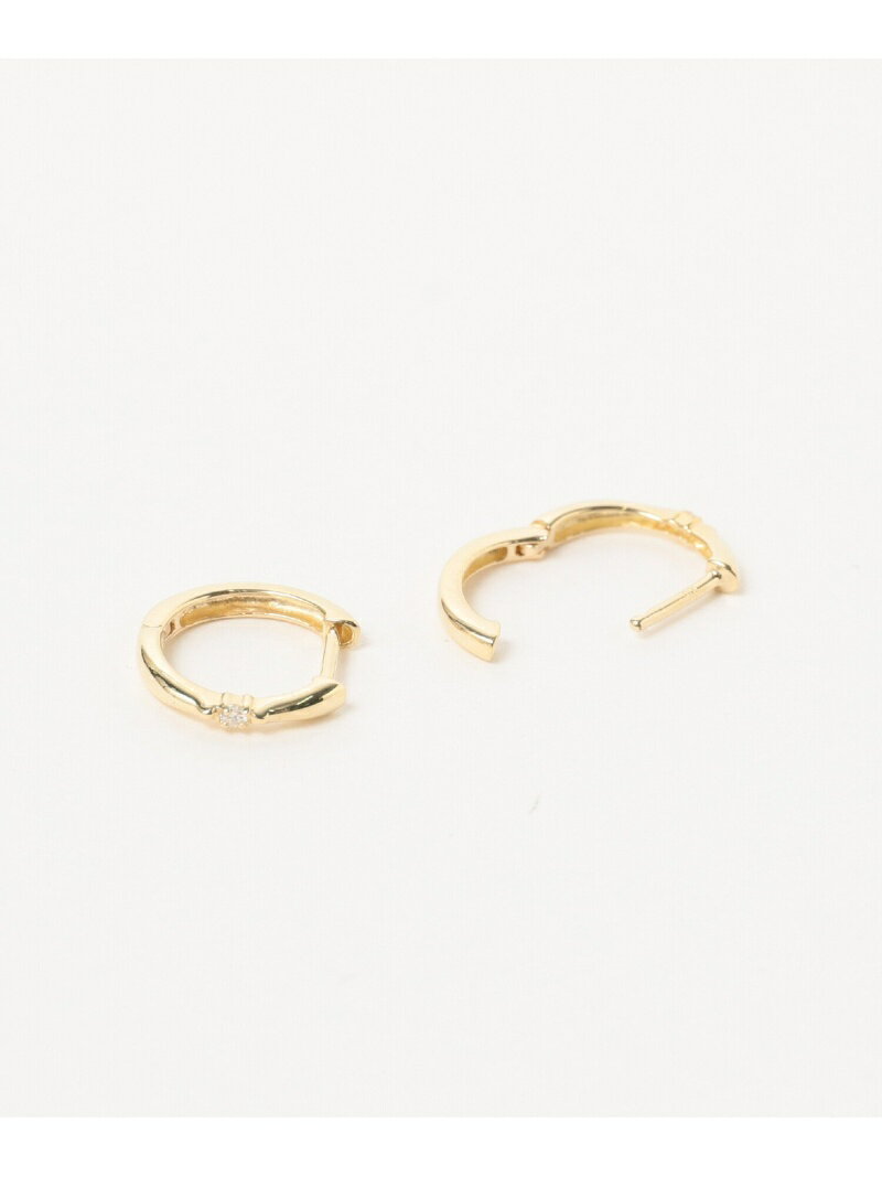 れとなって Ray Beams K10 1粒 ダイヤ フープ ピアス Ray Beams ビームス ウイメン