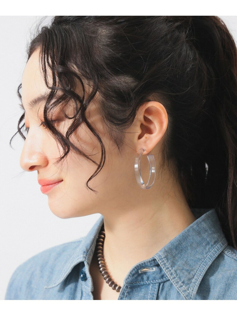 乐天商城 - クリア フープ ピアス BEAMS BOY ビームス ウイメン アクセサリー・腕時計 その他のアクセサリー・腕時計 ホワイト ブルー イエロー[Rakuten Fashion]