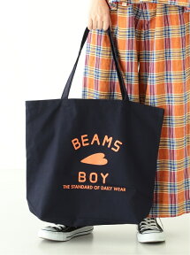 【WEB限定】BEAMS BOY / BB ロゴ TOTE BAG (L) BEAMS BOY ビームス ウイメン バッグ トートバッグ ネイビー ベージュ【送料無料】[Rakuten Fashion]