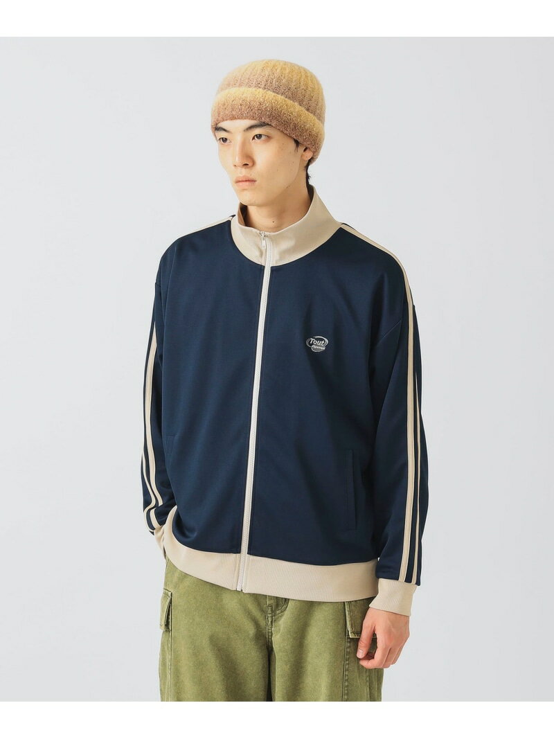ポリエステルジャージ 配色 トラックジャケット BEAMS HEART MEN ビームス ハート トップス スウェット・トレーナー ネイビー ブラウン【送料無料】[Rakuten Fashion]のサムネイル