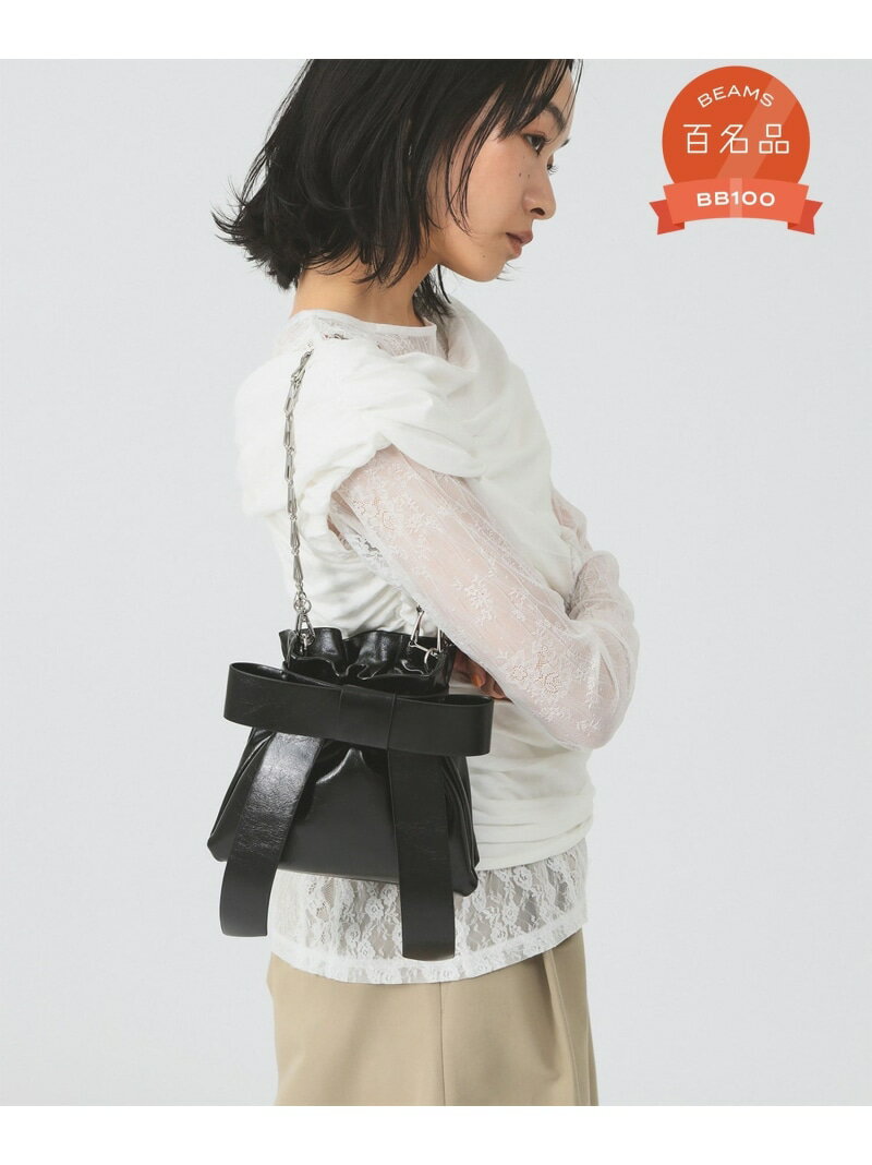 Rakuten - リボン チェーン バッグ Ray BEAMS ビームス ウイメン バッグ ショルダーバッグ レッド ブラック【送料無料】[Rakuten Fashion]