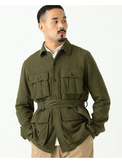 Blended Wool Linen Military Utility Jacket 11-18-5544-139: Olive Blended Wool Linen Military Utility Jacket 11-18-5544-139: Olive