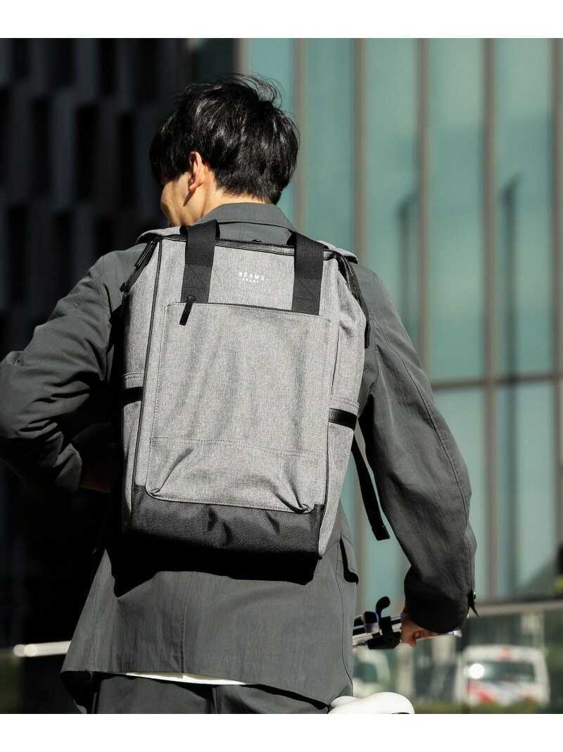 BEAMS トートバッグ メンズ BEAMS HEART / ポリエステル 杢素材 2WAY バックパック ギフト A4対応 新生活 BEAMS HEART MEN ビームス ハート バッグ トートバッグ グレー ブラック【送料無料】[Rakuten Fashion]