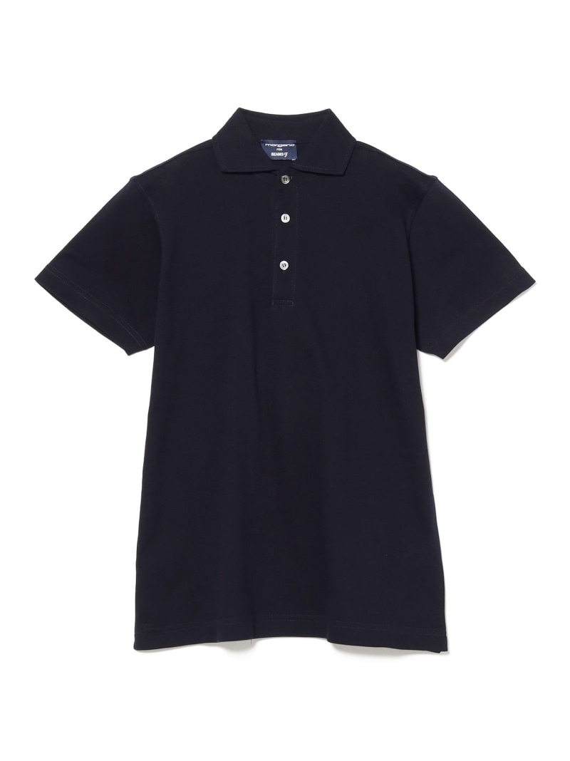 【別注】MORGANO / コットン カノコ ショートスリーブ ポロシャツ BEAMS F ビームス メン トップス ポロシャツ ベージュ ネイビー【送料無料】[Rakuten Fashion]