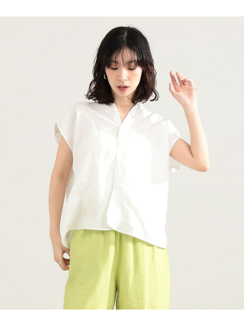 TICCA / リネン フレンチスリーブ シャツ Demi-Luxe BEAMS デミルクス ビームス トップス シャツ・ブラウス ホワイト ベージュ【送料無料】[Rakuten Fashion]