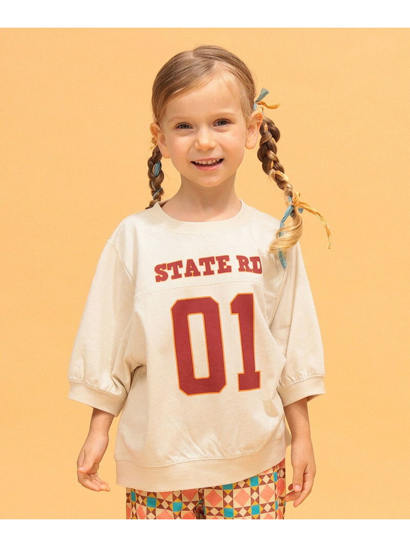 ナンバー プリント Tシャツ 2026FW(90~140cm)通学 お出かけ 半端袖 ロゴプリント こども ビームス コドモ ビームス トップス カットソー・Tシャツ ホワイト