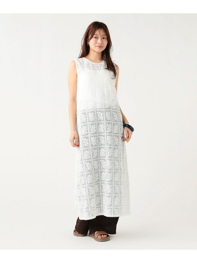 2WAY スクエア レース ワンピース BEAMS HEART WOMEN ビームス ハート ワンピース・ドレス その他のワンピース・ドレス ホワイト ブラック【送料無料】[Rakuten Fashion]