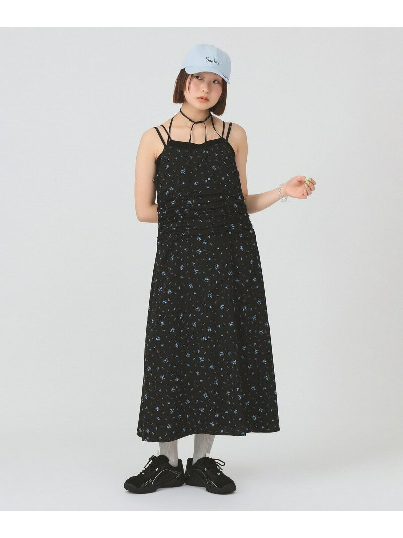 乐天商城 - フラワー プリント キャミワンピース Ray BEAMS ビームス ウイメン ワンピース・ドレス ワンピース ブラック ホワイト【送料無料】[Rakuten Fashion]