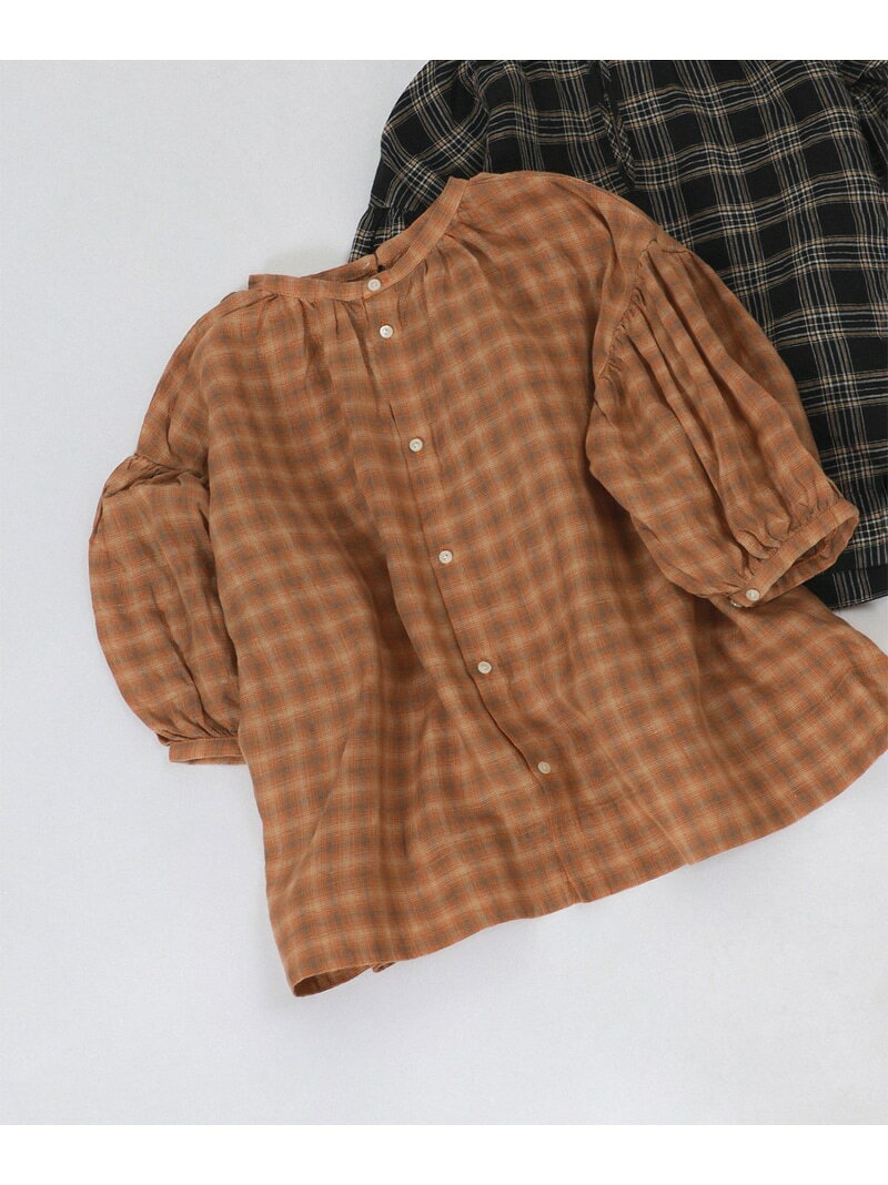 【SALE／40%OFF】リネン チェック スモック シャツ ＜イージーケア/速乾シャツ＞ BEAMS BOY ビームス ウイメン トップス シャツ・ブラウス ベージュ ブラック レッド【RBA_E】【送料無料】[Rakuten Fashion] beams-10093781 BEAMS/ビームス サンプル画像2