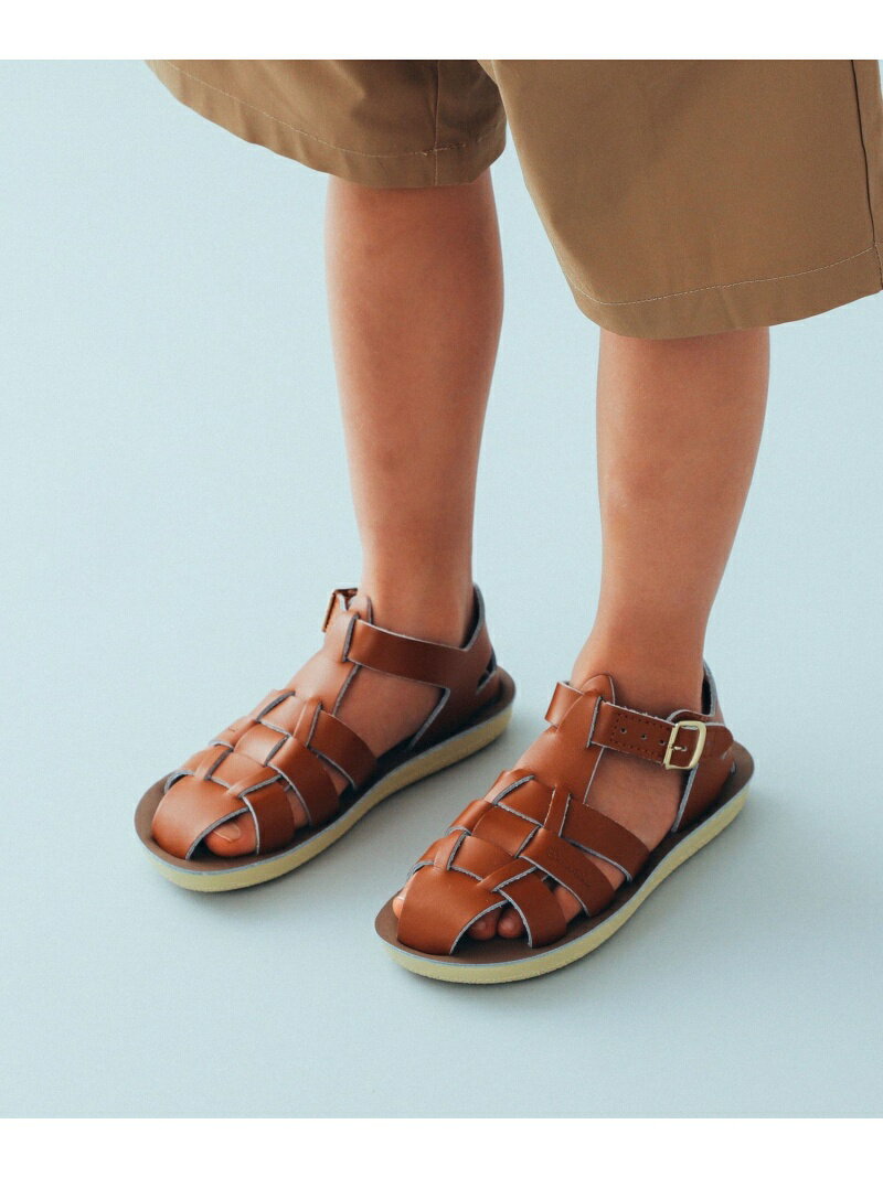 【水遊びOK◎】SALT WATER SANDALS / Shark ウォッシャブル レザー サンダル(約13~19cm) 水陸両用 こども ビームス コドモ ビームス シューズ 靴 サンダル ベージュ ホワイト ネイビー ブラック【送料無料】 Rakuten Fashion