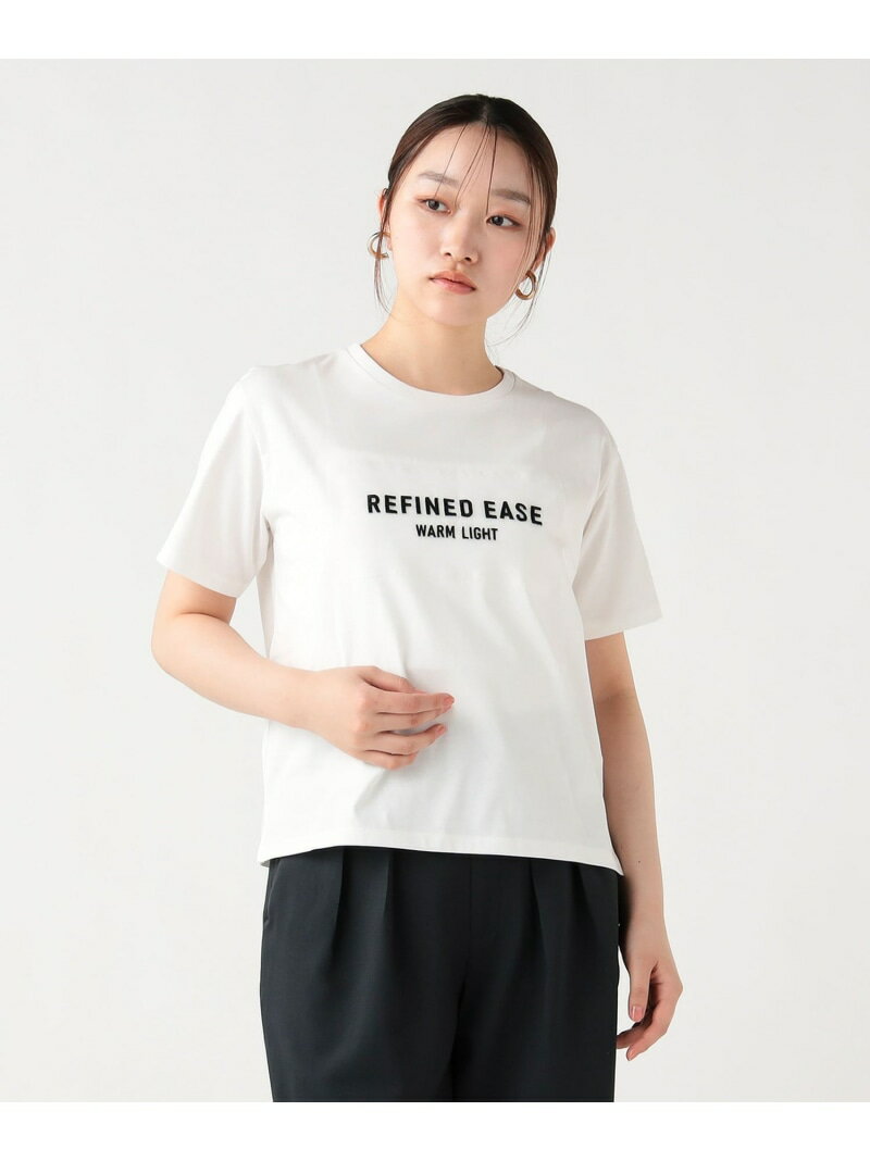オーガンジー 刺繍 Tシャツ BEAMS HEART WOMEN ビームス ハート トップス カットソー・Tシャツ ホワイト ブラック【先行予約】*【送料無料】[Rakuten Fashion]