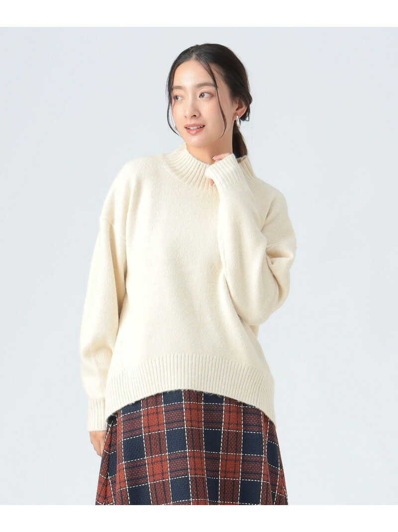 オーバーサイズ ハイネックニット(洗濯機可能) BEAMS HEART WOMEN ビームス ハート トップス ニット グレー ブルー オレンジ ホワイト ピンク【先行予約】*【送料無料】[Rakuten Fashion]のサムネイル