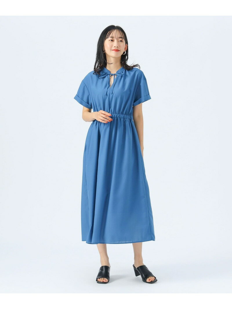 【SALE／40%OFF】ギャザー スキッパー ワンピース BEAMS HEART WOMEN ビームス ハート ワンピース・ドレス その他のワンピース・ドレス ブルー ブラック ベージュ【RBA_E】【送料無料】[Rakuten Fashion]