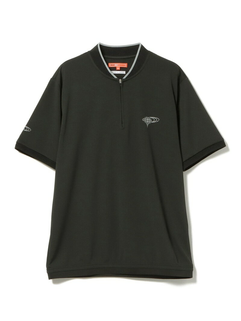 【吸水速乾】【UVカット】BEAMS GOLF ORANGE LABEL / ブレードカラー ハーフジップ ニットポロシャツ BEAMS GOLF ORANGE LABEL ビームス ゴルフ トップス ポロシャツ ブラック ベージュ ネイビー【送料無料】 Rakuten Fashion