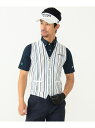 BEAMS GOLF PURPLE LABEL / マルチストライプ ニットジレ BEAMS GOLF PURPLE LABEL ビームス ゴルフ トップス ニット ホワイト ベージュ ネイビー【送料無料】 Rakuten Fashion