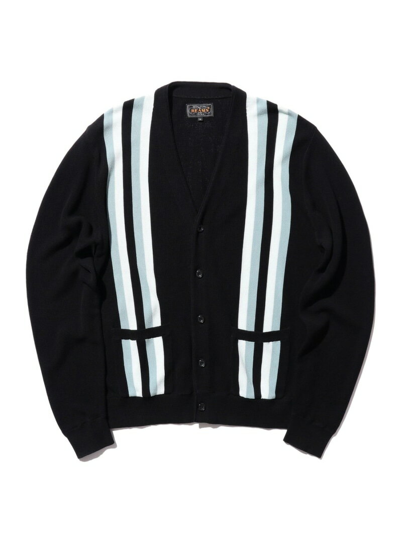 【SALE／50%OFF】BEAMS PLUS｜ストライプ カーディガン BEAMS PLUS ビームス メン トップス カーディガン グリーン ブラック ブルー ベージュ【RBA_E】【送料無料】[Rakuten Fashion]のサムネイル