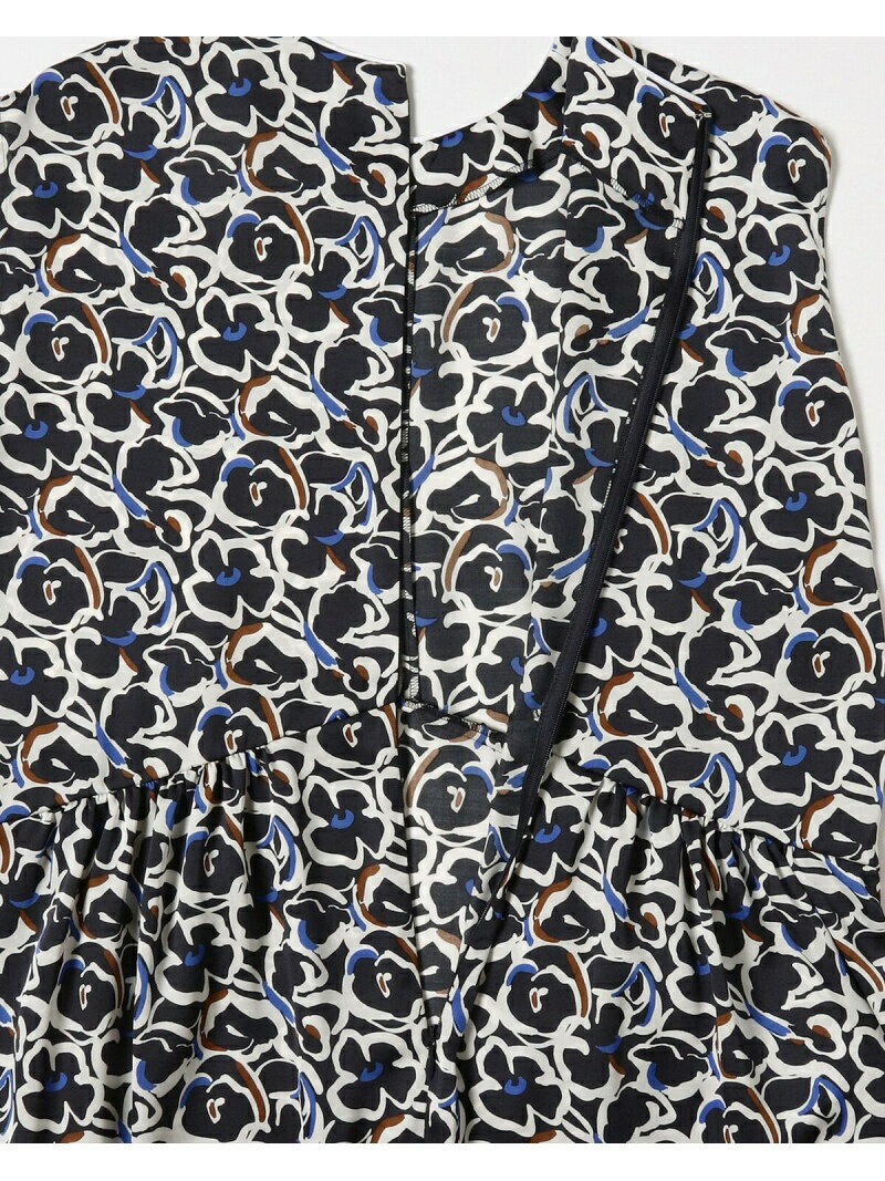 Demi Luxe Beams クルーネック プリントワンピース Demi Luxe Beams デミルクス ビームス ワンピース ノースリーブ ワンピース ネイビー 最新作 豊富な 好評を持っているおもちゃなどはリーズナブルな価格で通販中 インテリア 寝具 収納 インナー 下着 ナイトウェア