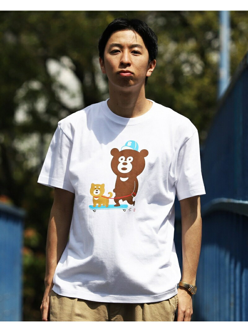 【SALE／30%OFF】The Wonderful! design works. / Shiba inu SK8 Bear Tシャツ BEAMS T ビームスT トップス カットソー・Tシャツ ホワイト グレー【RBA_E】[Rakuten Fashion]のサムネイル