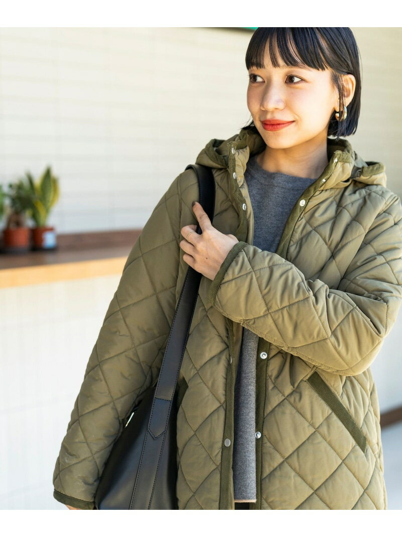 キルティング フード ロングコート 24AW 冬アウター BEAMS HEART WOMEN ビームス ハート ジャケット・アウター その他のジャケット・アウター カーキ ネイビー ベージュ【送料無料】[Rakuten Fashion]のサムネイル