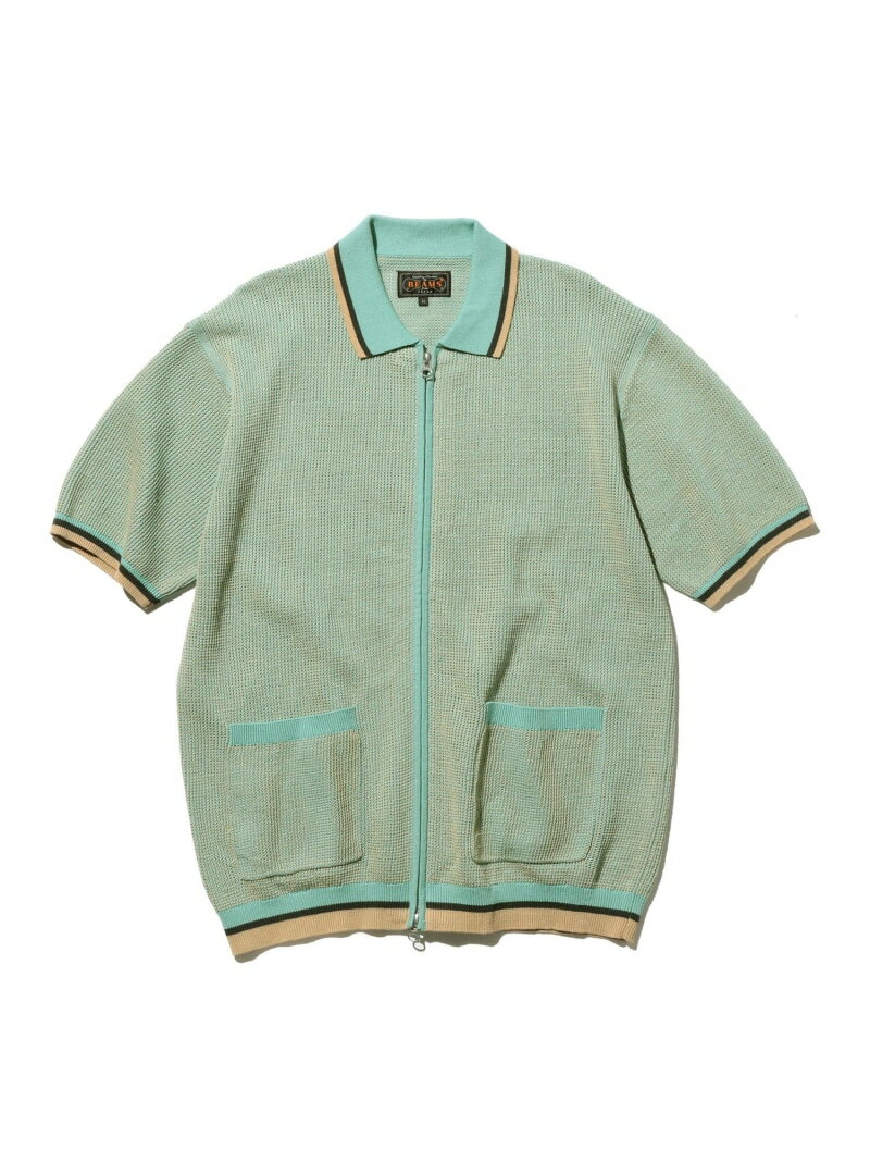 BEAMS PLUS｜ジップ ニット ポロシャツ 25SS BEAMS PLUS ビームス メン トップス ポロシャツ オレンジ ブラック ベージュ【送料無料】[Rakuten Fashion]のサムネイル