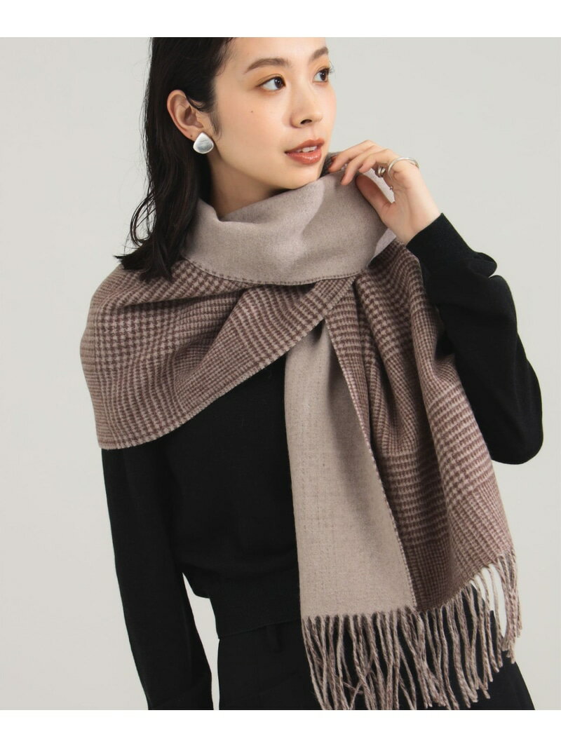 グレンチェック アルパカ リバーシブル ストール　マフラー　ギフト　プレゼント Demi-Luxe BEAMS デミ..