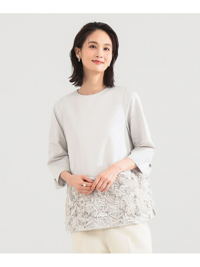 フラワー チュニック ブラウス* Demi-Luxe BEAMS デミルクス ビームス トップス シャツ・ブラウス ブラック【先行予約】*【送料無料】[Rakuten Fashion]