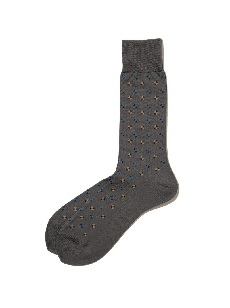 Fine Pattern Socks BEAMS PLUS ビームス メン 靴下・レッグウェア 靴下 ネイビー ブラウン グレー[Rakuten Fashion]