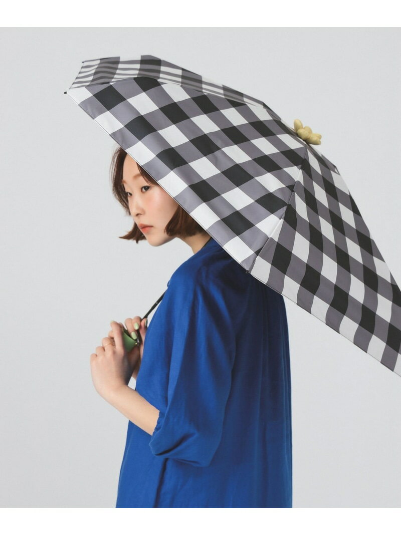 フラワー チェック 晴雨兼用 折りたたみ傘 Ray BEAMS ビームス ウイメン ファッション雑貨 折りたたみ傘 ブルー ブラック【送料無料】[Rakuten Fashion]