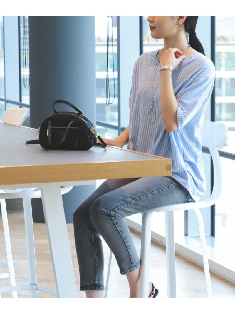 【SALE／20%OFF】ストライプ ジャカード カットソー BEAMS HEART WOMEN ビームス ハート トップス カットソー・Tシャツ ネイビー ベージュ ブルー【RBA_E】[Rakuten Fashion]のサムネイル