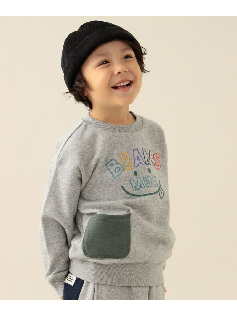 スマイル 刺繍 スウェット 2025FW(90~130cm) BEAMS mini ビームス ミニ トップス スウェット・トレーナー ネイビー ホワイト[Rakuten Fashion]