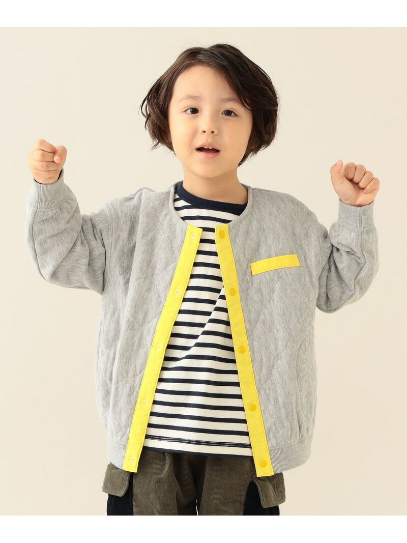 【SALE／30%OFF】カット キルト ジャケット (90~150cm) ライトアウター 春アウター カーディガン レイヤード BEAMS mini ビームス ミニ トップス スウェット・トレーナー グレー ネイビー【RBA_E】[Rakuten Fashion]