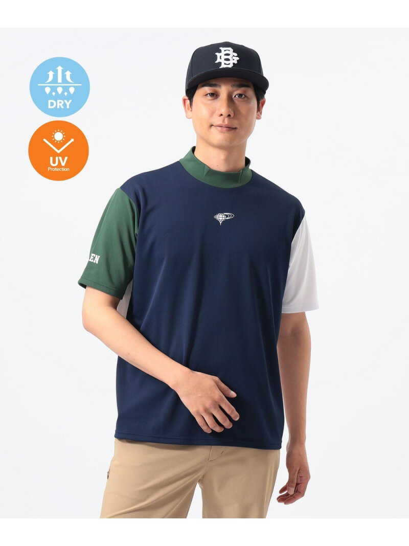 乐天商城 - ORANGE LABEL / クレイジーパターン モックネックシャツ(吸水速乾・UVカット) BEAMS GOLF ORANGE LABEL ビームス ゴルフ トップス スウェット・トレーナー ネイビー ホワイト【送料無料】[Rakuten Fashion]