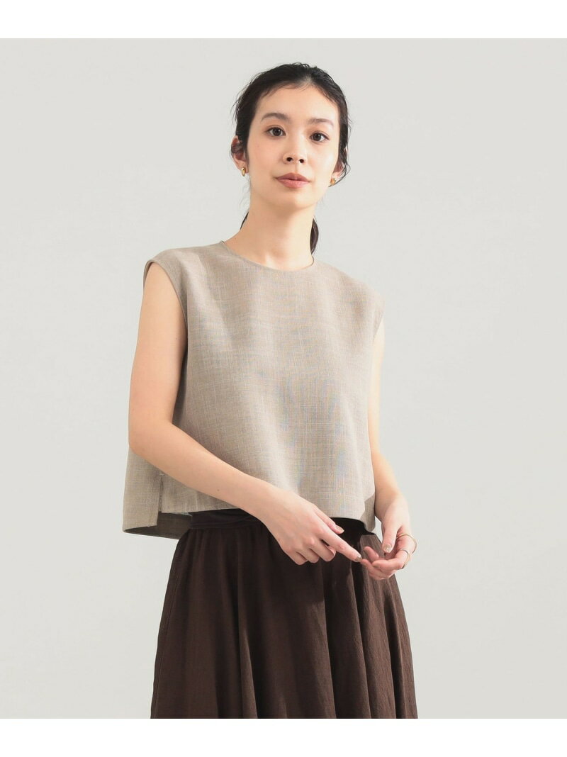 乐天商城 - AK+1 / クロップド ブラウス Demi-Luxe BEAMS デミルクス ビームス トップス シャツ・ブラウス ブラック ベージュ【送料無料】[Rakuten Fashion]