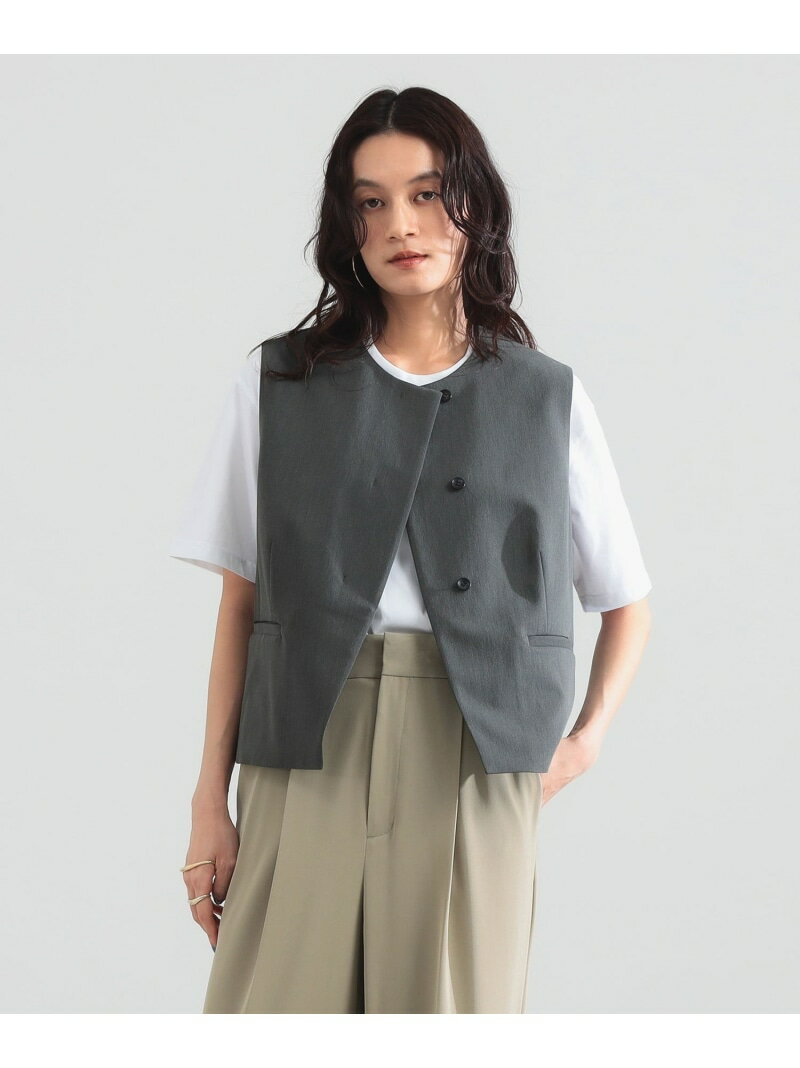 Rakuten - オックス 比翼 ミニジレ Demi-Luxe BEAMS デミルクス ビームス ジャケット・アウター ダウンジャケット・ダウンベスト グレー ベージュ【送料無料】[Rakuten Fashion]