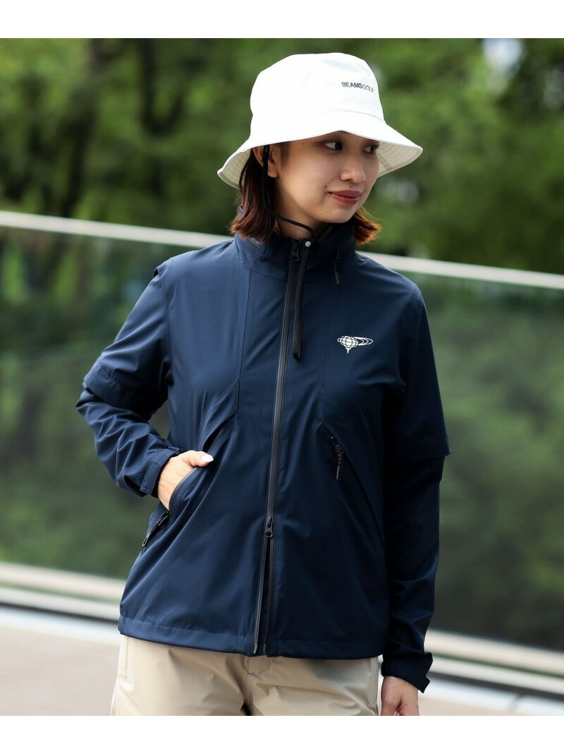 ＜WOMEN＞ ORANGE LABEL / 2WAY 撥水レインブルゾン BEAMS GOLF ORANGE LABEL ビームス ゴルフ ジャケット アウター その他のジャケット アウター ベージュ ホワイト ネイビー【送料無料】 Rakuten Fashion