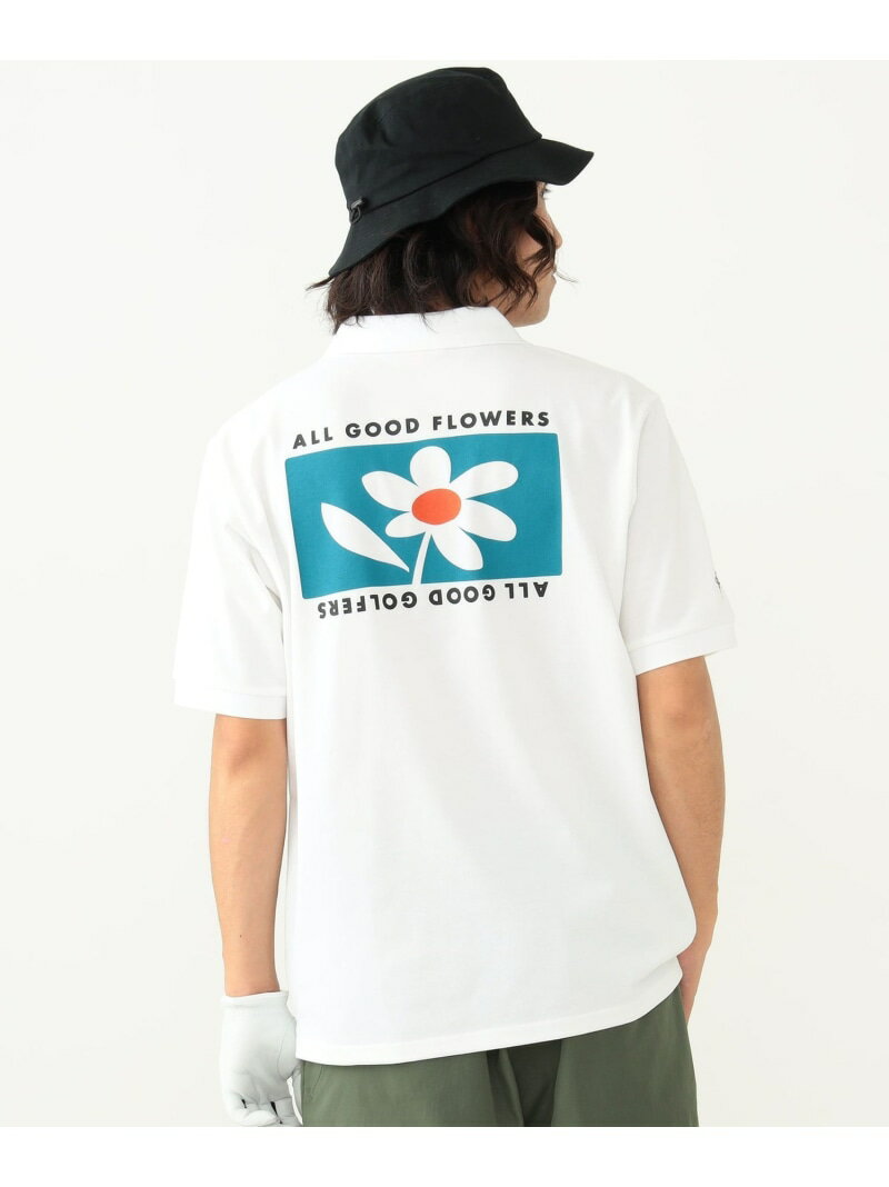 楽天BEAMS／ビームス【吸水速乾】【UVカット】ALL GOOD FLOWERS * BEAMS GOLF / 別注 ロゴ ポロシャツ BEAMS GOLF ORANGE LABEL ビームス ゴルフ トップス ポロシャツ ホワイト ブラック【送料無料】[Rakuten Fashion]