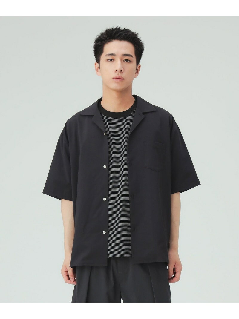 Rakuten - ポリトロ オープン カラー シャツ(吸収速乾・接触冷感) BEAMS HEART MEN ビームス ハート トップス シャツ・ブラウス ブラック グレー【送料無料】[Rakuten Fashion]