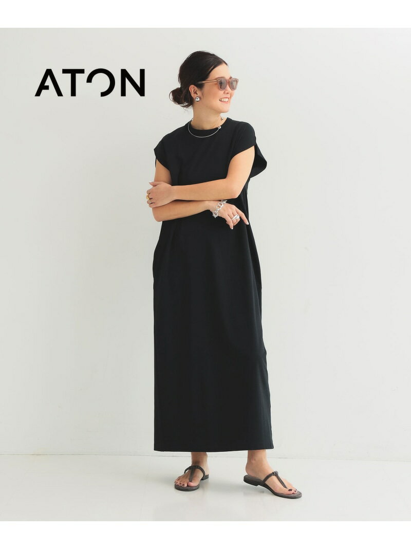 【別注】ATON / DRY COTTON JERSEY ワンピース Demi-Luxe BEAMS デミルクス ビームス ワンピース・ドレス その他のワンピース・ドレス ベージュ ブラック レッド【送料無料】[Rakuten Fashion]のサムネイル