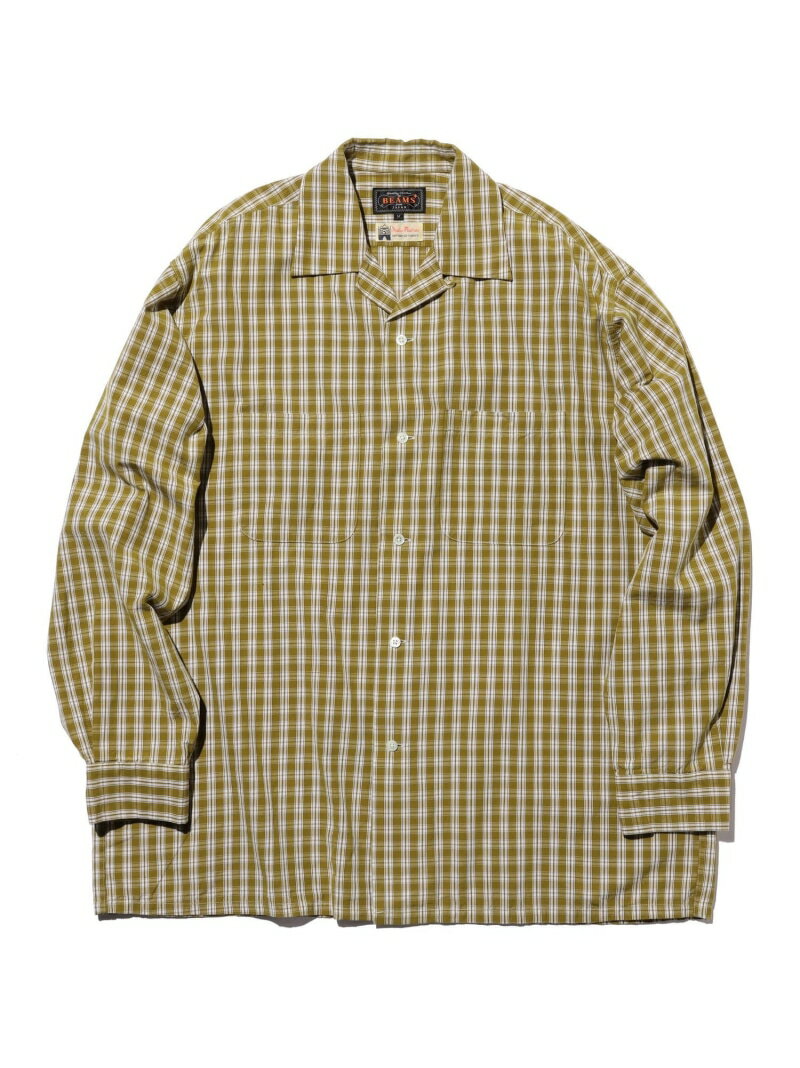 Rakuten - Open Collar 80/2 Madras BEAMS PLUS ビームス メン トップス シャツ・ブラウス ブルー グリーン イエロー【送料無料】[Rakuten Fashion]