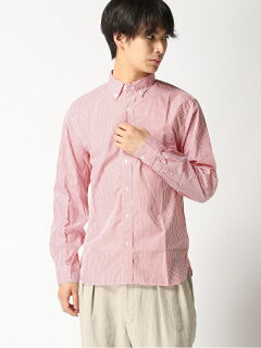 Stripe Buttondown Shirt 11-11-3212-139: Red Stripe Buttondown Shirt 11-11-3212-139: Red