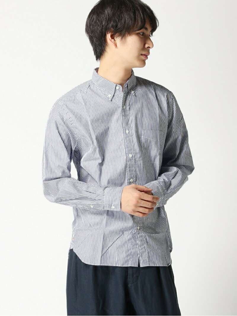 Stripe Buttondown Shirt 11-11-3212-139: Navy