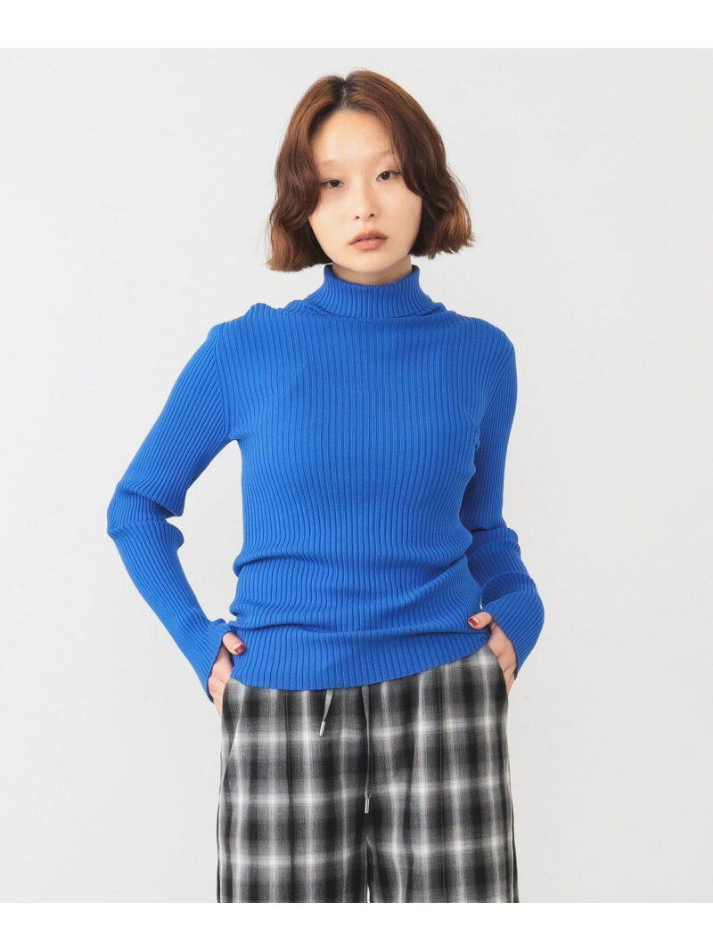 14ゲージ リブ タートル ネック ニット Ray BEAMS ビームス ウイメン トップス ニット ホワイト レッド ブルー イエロー ブラウン ブラック【送料無料】[Rakuten Fashion]